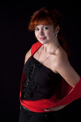 Fototapeta premium beauty sexy woman on black