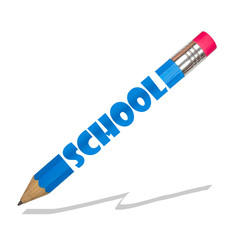 creative blue pencil isolate on a white background