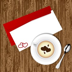 Romantic card for breakfast on the day of valentine