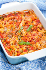chicken baked with vegetables