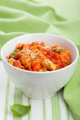 chicken baked with vegetables