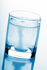 tablet in glass of water