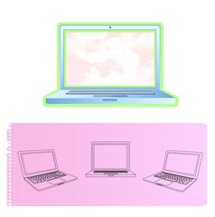 Modern laptop Isolated. Vector illustration. 