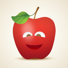 Funny red apple