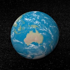 Fototapeta na wymiar Oceania na ziemi - 3D render
