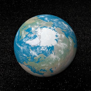 Arctica on earth - 3D render