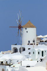 Old windmill at Oia, Santorini, Greece