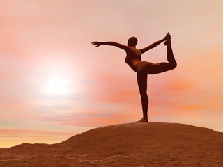 Fototapeta premium Dancer pose, natarajasana - 3D render
