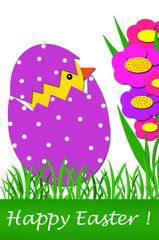 easter card with chicken in egg