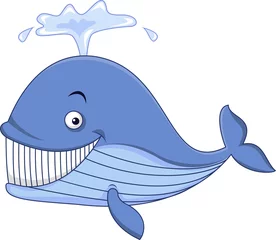 Papier Peint photo autocollant Baleine Caricature de baleine bleue