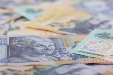 Obraz na płótnie Canvas Australian Currency close-up