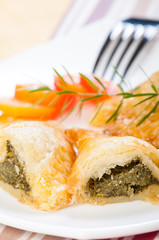 spinach puff pastry ready to be serve