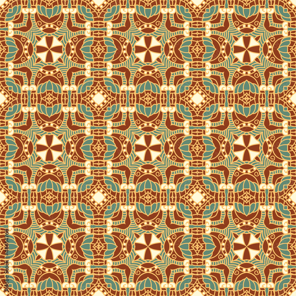 Poster Seamless colorful retro pattern background