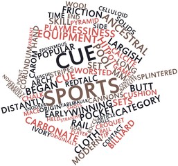 Word cloud for Cue sports