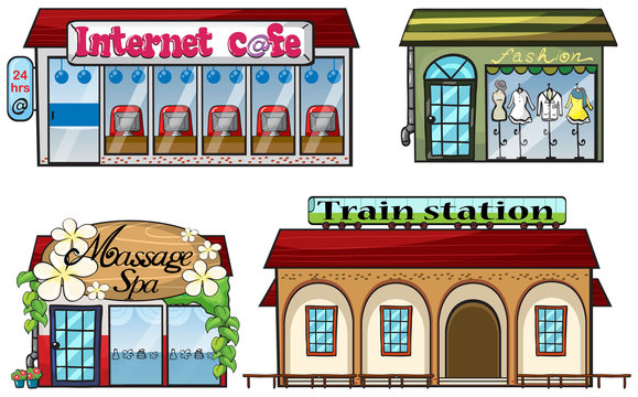 Various shops and a train station