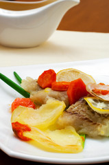 Cod baked with vegetables