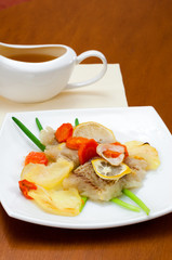 Cod baked with vegetables