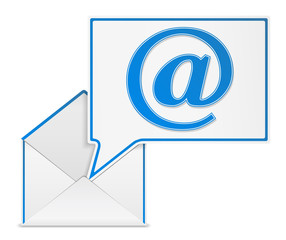 Speech bubble with email symbol in the envelope