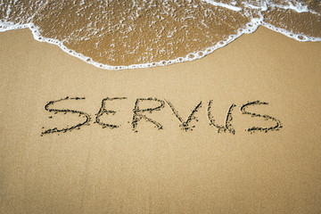 Fototapeta premium Word in the sand