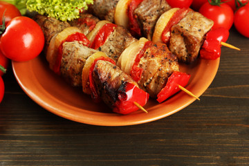 tasty grilled meat and vegetables