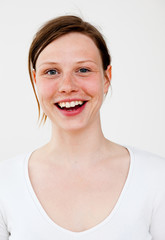 Real People Portrait: Smiling Young Caucasian Woman