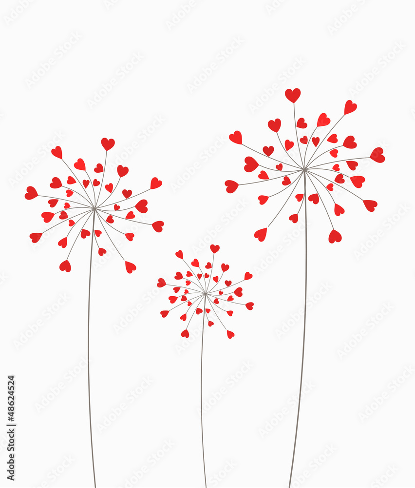 Wall mural Heart dandelion