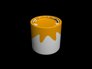 Pot of paint. 3D render.