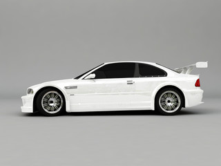 3D Sportcar isolated on gray background