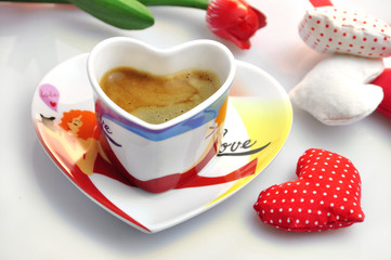 valentine - cup of coffee with diary