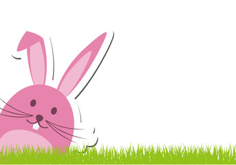 Hase ist hinter Rasen