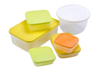 Collection of assorted plastic containers