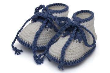 Hand-made baby booties