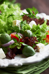 Mediterranean-style salad with Sant Agostino Olives