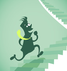 The person on a ladder upward