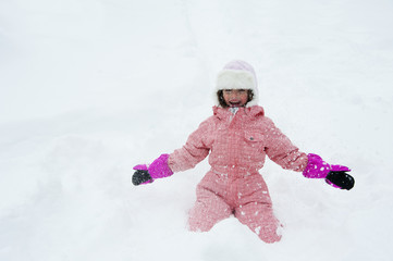 winter play with snow