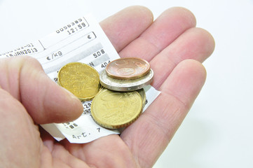 Ticket de caisse et monnaie