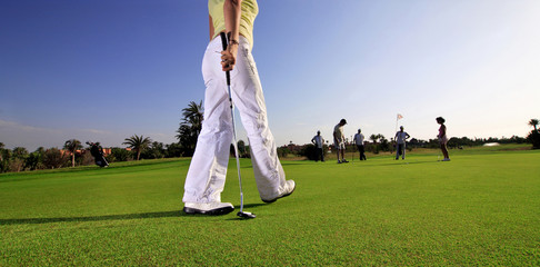 Golfspieler auf einem Golfplatz