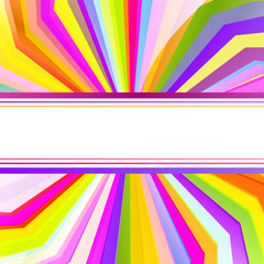 Colorful template with sun burst background