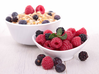 fresh berries fruits and muesli