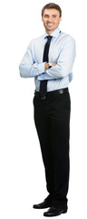 Obraz premium Smiling businessman, over white