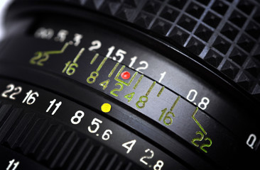 Camera lens close up