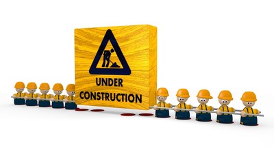 construction site builder tiny man