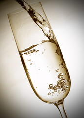 Pouring sparkling wine
