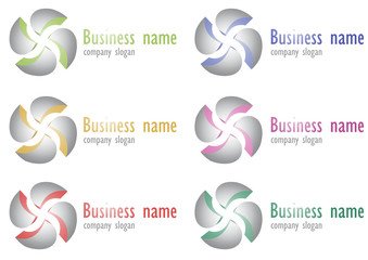 Company business logo 3D sphere metal design - 48640372