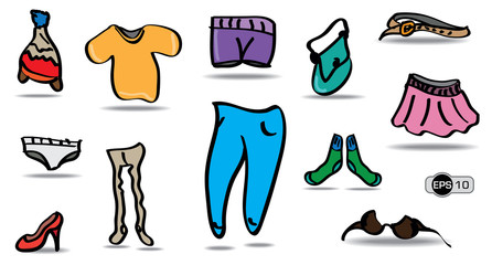 Cartoon and Colorful Clothes Set