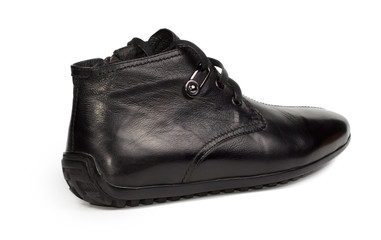Naklejka premium Stylish mens casual black leather shoe