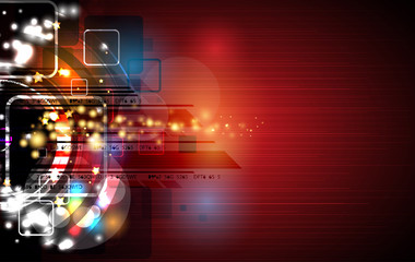 abstract red computer technology business banner background