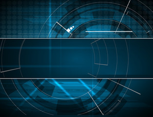 abstract blue computer technology business banner background