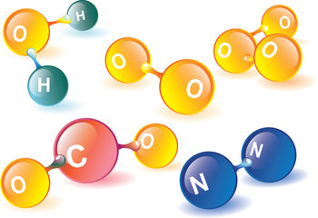 Earth atmosphere molecules