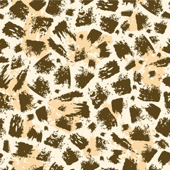 Vector animal brush stroke seamless pattern background with hand